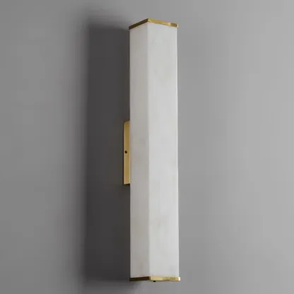 Jade Modern Cuboid Alabaster Brass Wall Lamp Living Room Bedroom