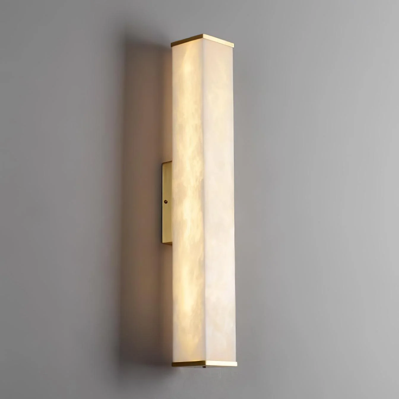 Jade Modern Cuboid Alabaster Brass Wall Lamp Living Room Bedroom