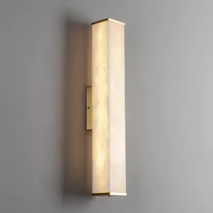 Jade Modern Cuboid Alabaster Brass Wall Lamp Living Room Bedroom
