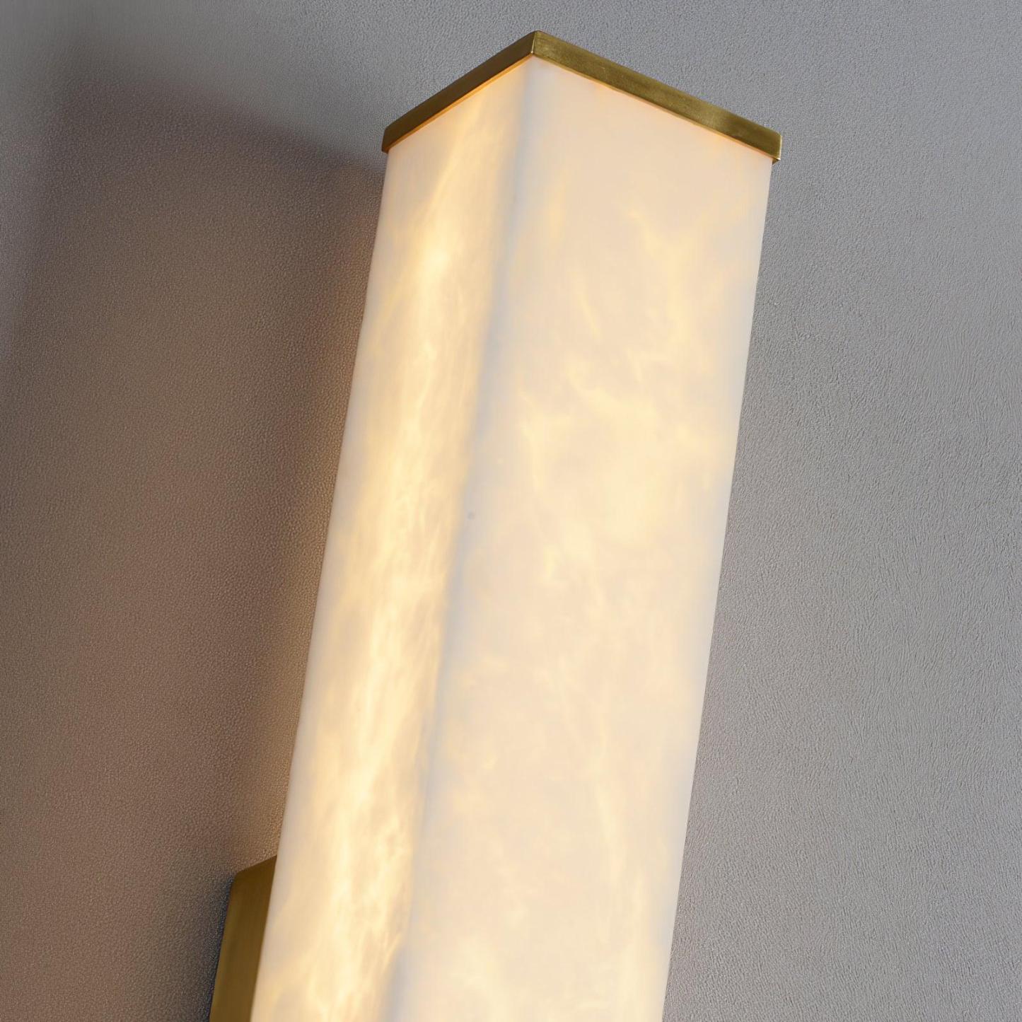 Jade Modern Cuboid Alabaster Brass Wall Lamp Living Room Bedroom