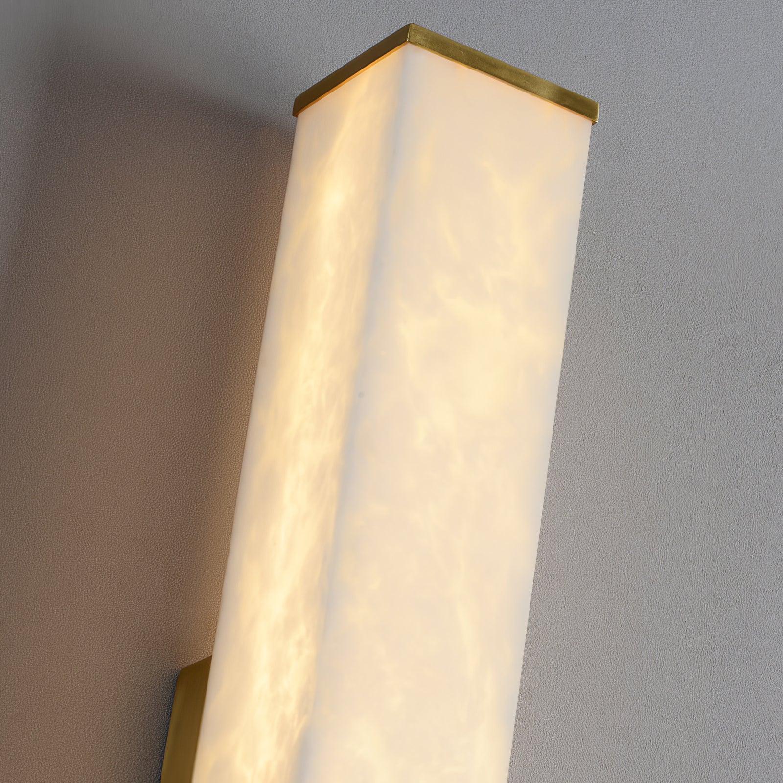 Jade Modern Cuboid Alabaster Brass Wall Lamp Living Room Bedroom