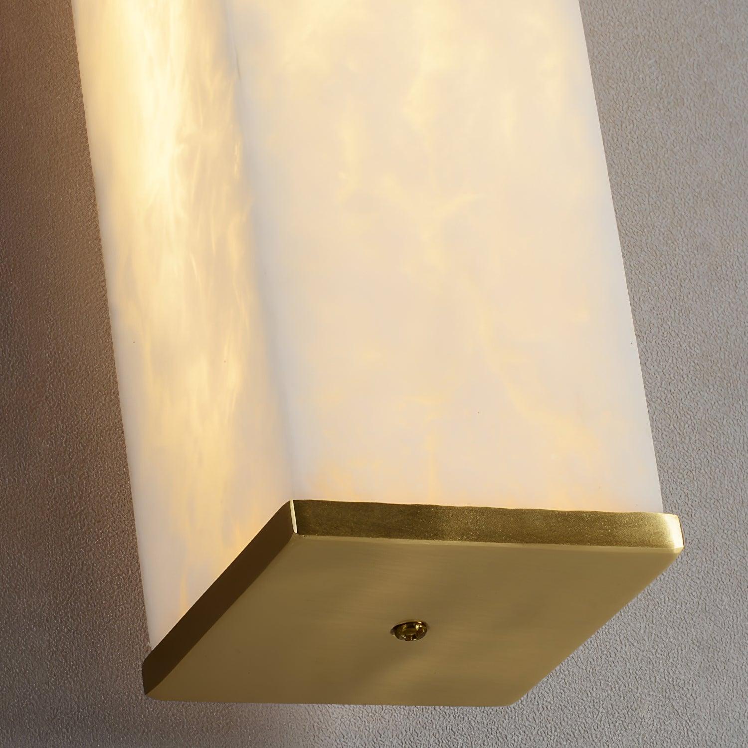 Jade Modern Cuboid Alabaster Brass Wall Lamp Living Room Bedroom