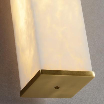 Jade Modern Cuboid Alabaster Brass Wall Lamp Living Room Bedroom