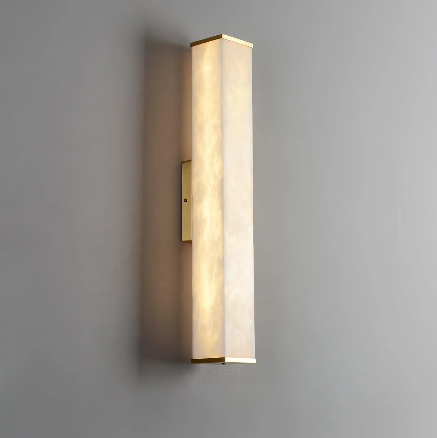 Jade Modern Cuboid Alabaster Brass Wall Lamp Living Room Bedroom