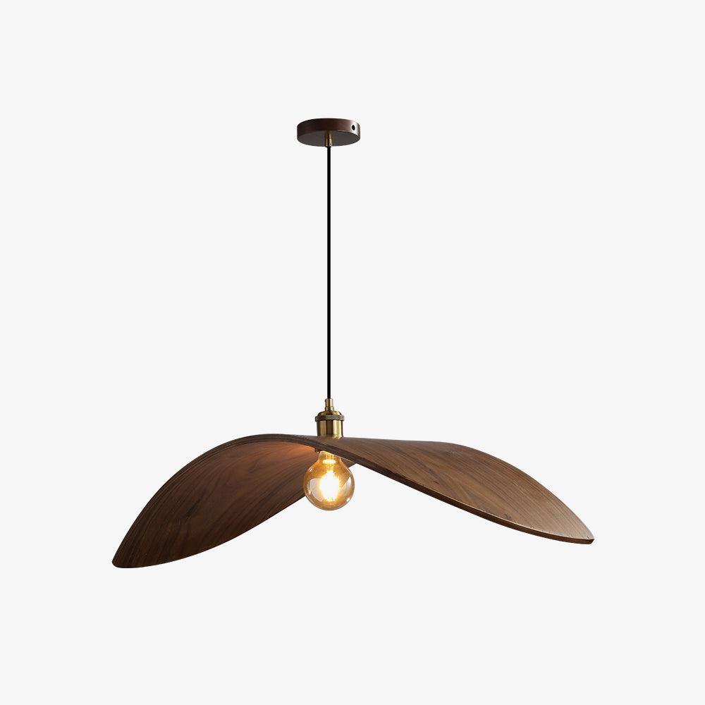 Ozawa Curved Art Pendant Light, Metal & Wood