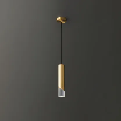 Meza Modern Cylinder Metal Acrylic Pendant Light Bedroom Dining Room