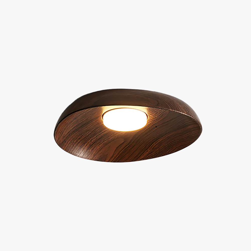 Muto Modern Round Wood Ceiling Light Bedroom Hallway Living Room