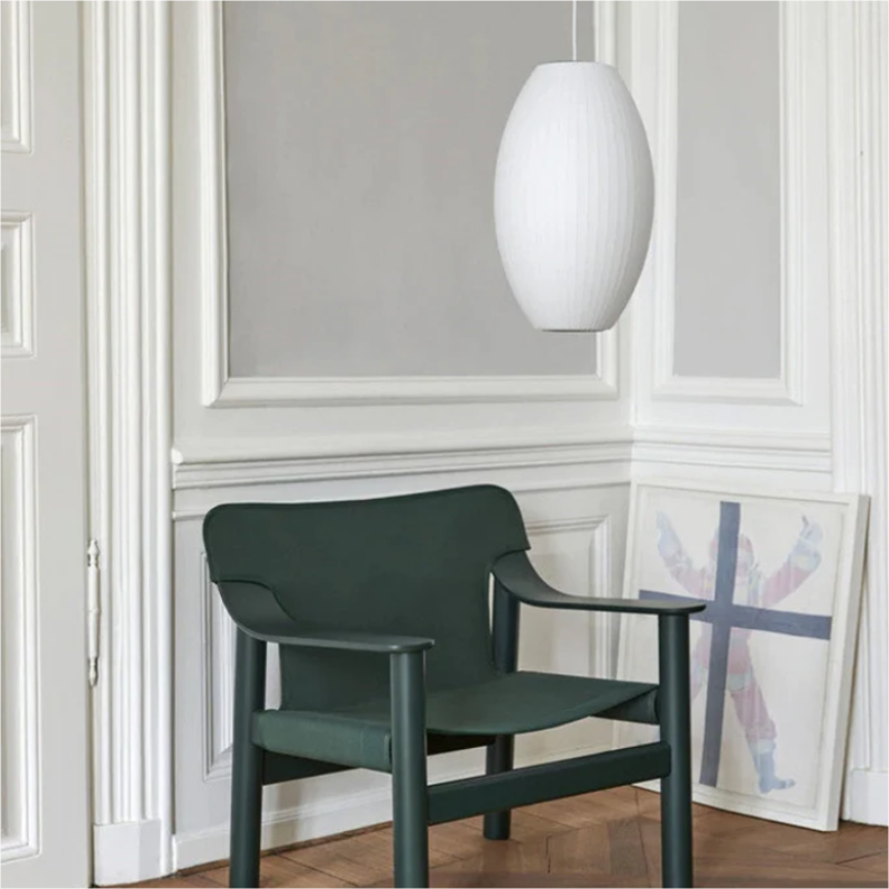 Renée Vintage Artificial White Silk Shade Single Pendant Light