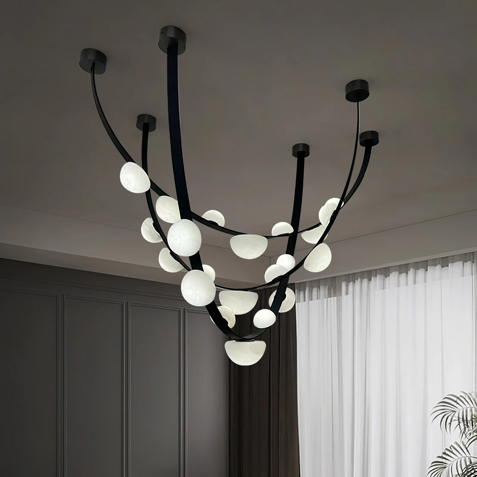 Jade Nordic Natural Dew Drops Alabaster Chandelier