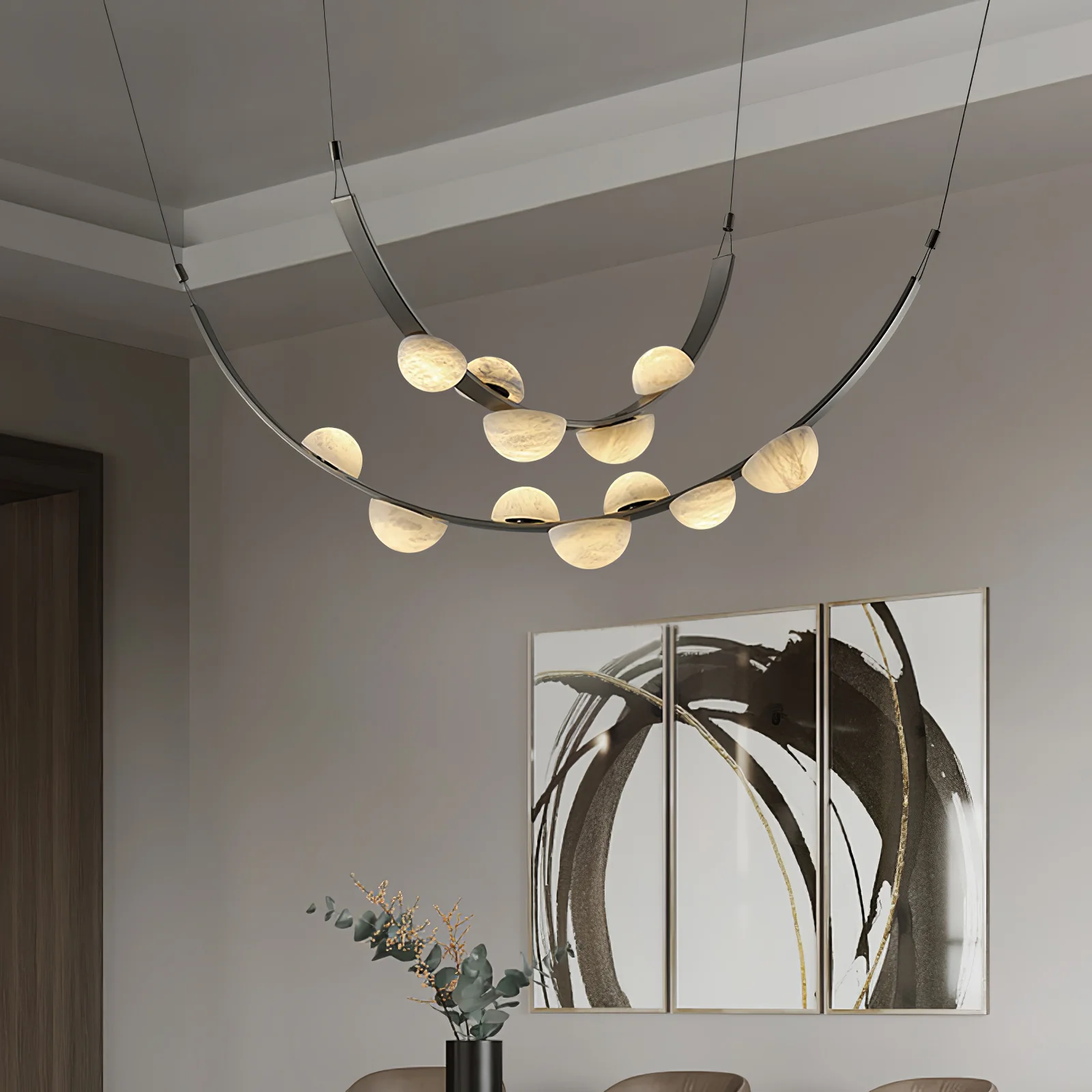 Jade Nordic Natural Dew Drops Alabaster Chandelier