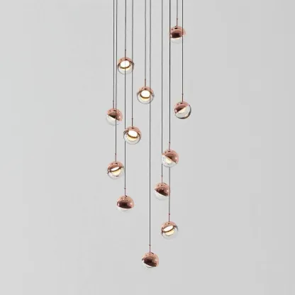 Hailie Modern Gold Metal Acrylic Pendant Light Bedroom Living Room