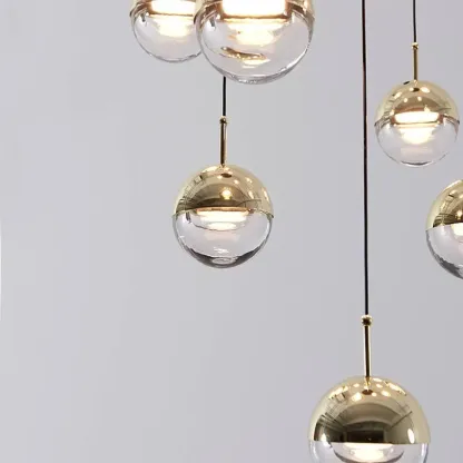 Hailie Modern Gold Metal Acrylic Pendant Light Bedroom Living Room