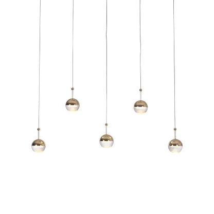 Hailie Modern Gold Metal Acrylic Pendant Light Bedroom Living Room