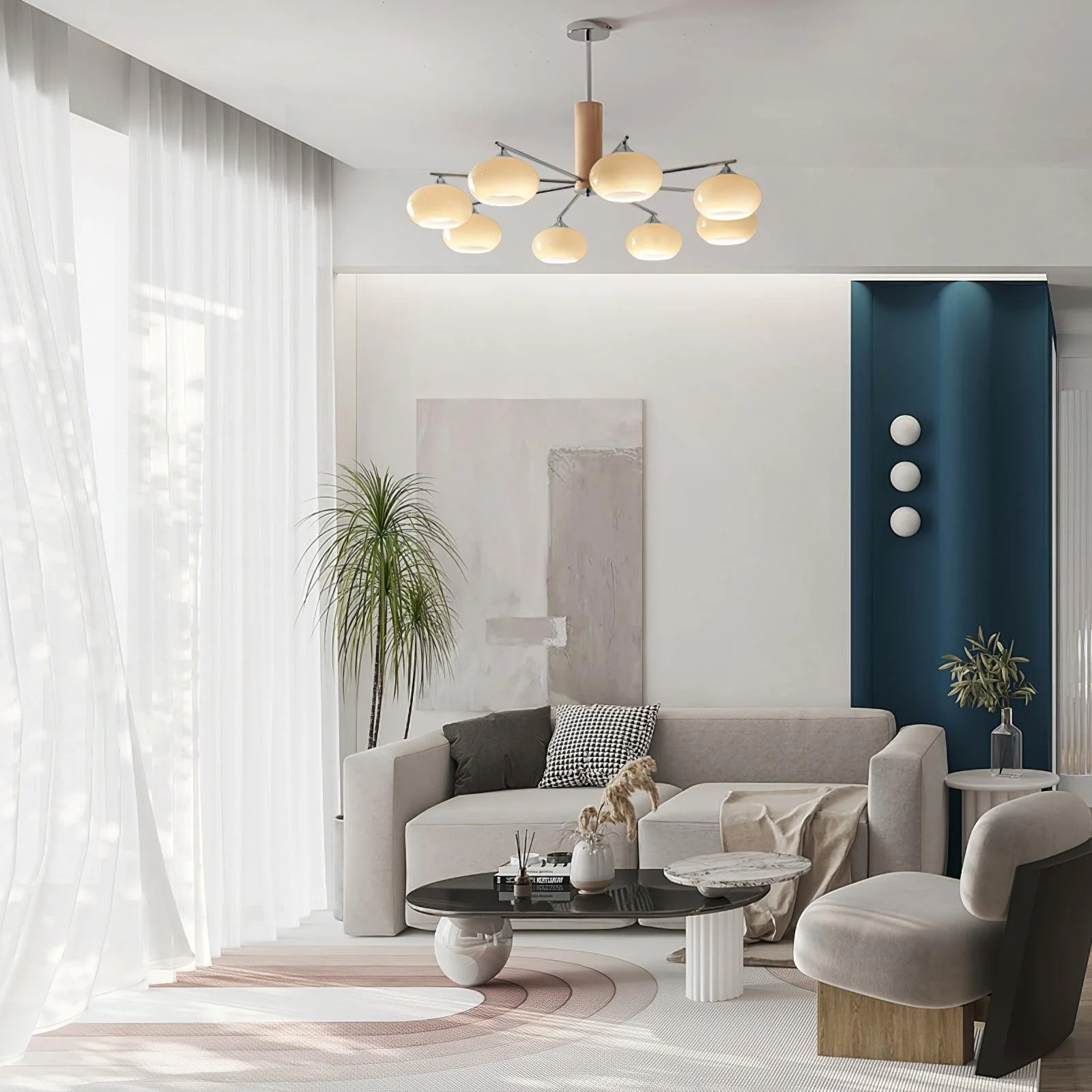 Carins Gorgeous Elliptical Persimmon Chandelier Living Room Bedroom