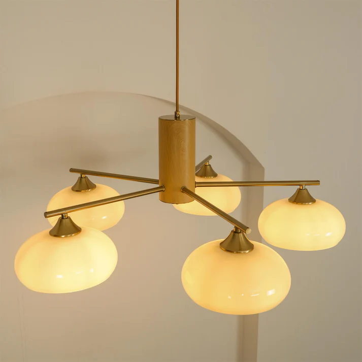 Valentina Modern Metal Glass Elliptical Pendant Light Shades Living Dining Room