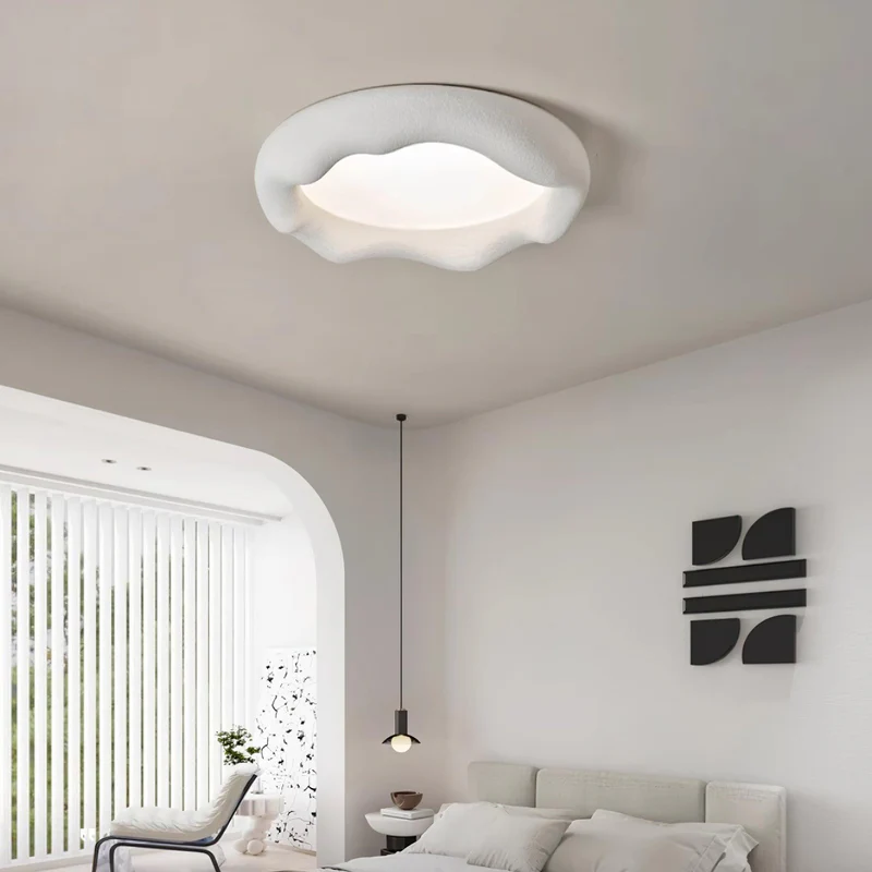 Quinn Modern Round Resin Glass Ceiling Light Bedroom Living Room
