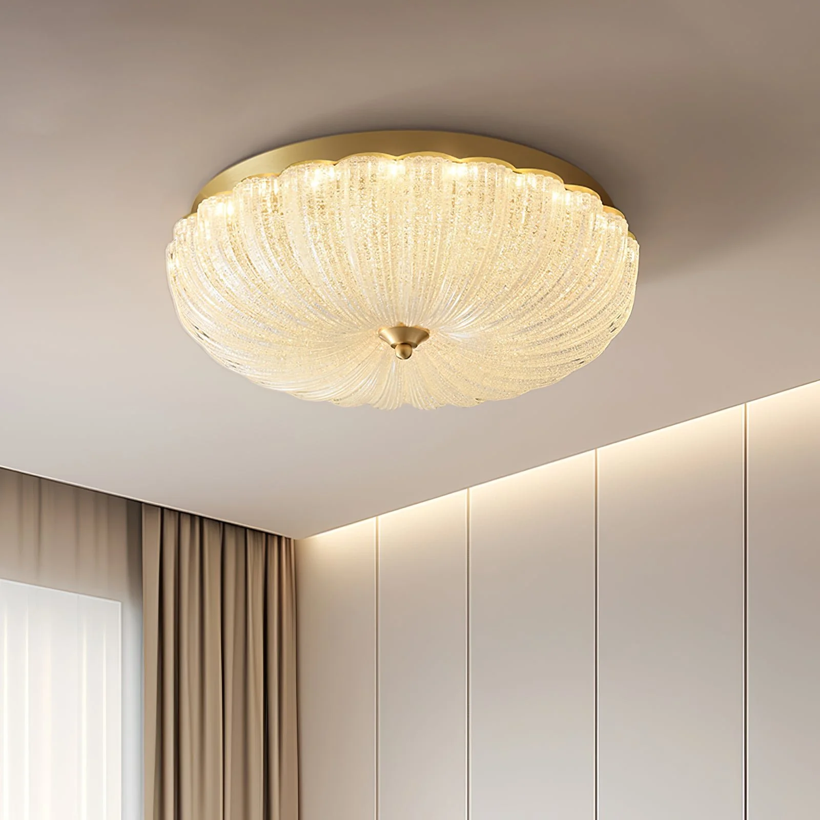 Marilyn Modern Round Metal Glass Ceiling Light Bedroom Living Room