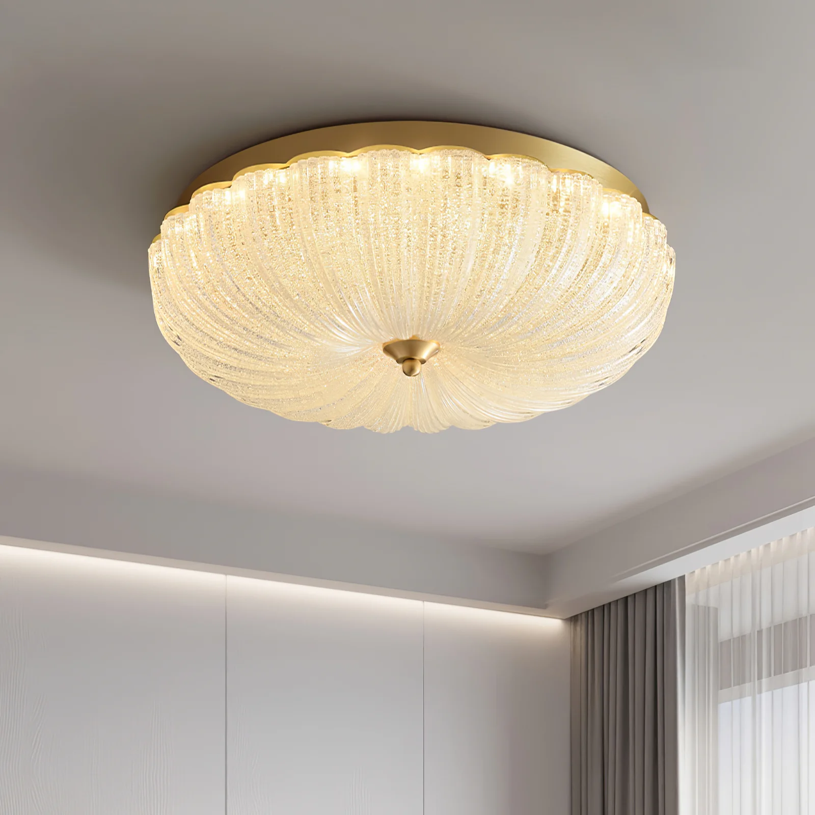 Marilyn Modern Round Metal Glass Ceiling Light Bedroom Living Room