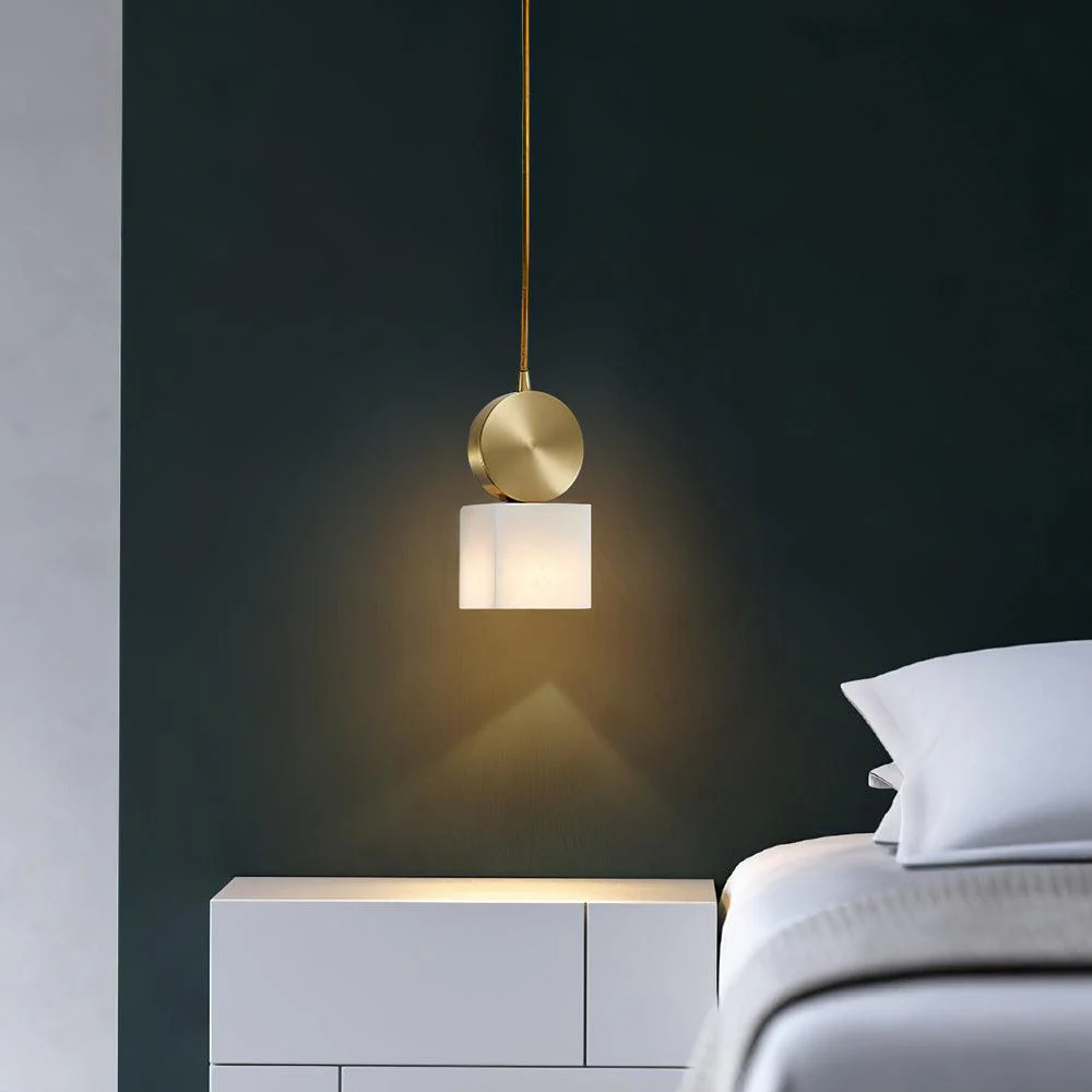 Hailie Classical Vintage Alabaster Pendant Light Dining Room Bedroom