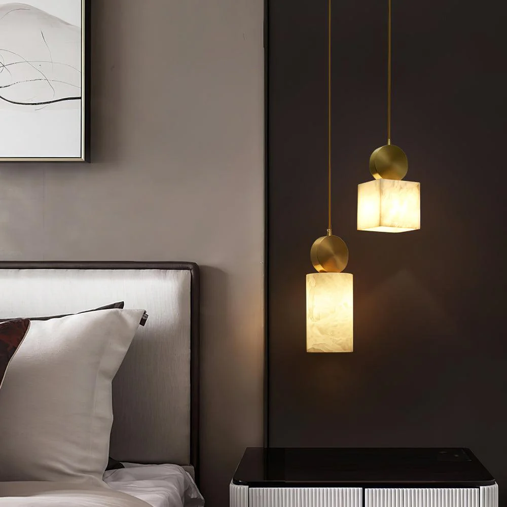 Hailie Classical Vintage Alabaster Pendant Light Dining Room Bedroom