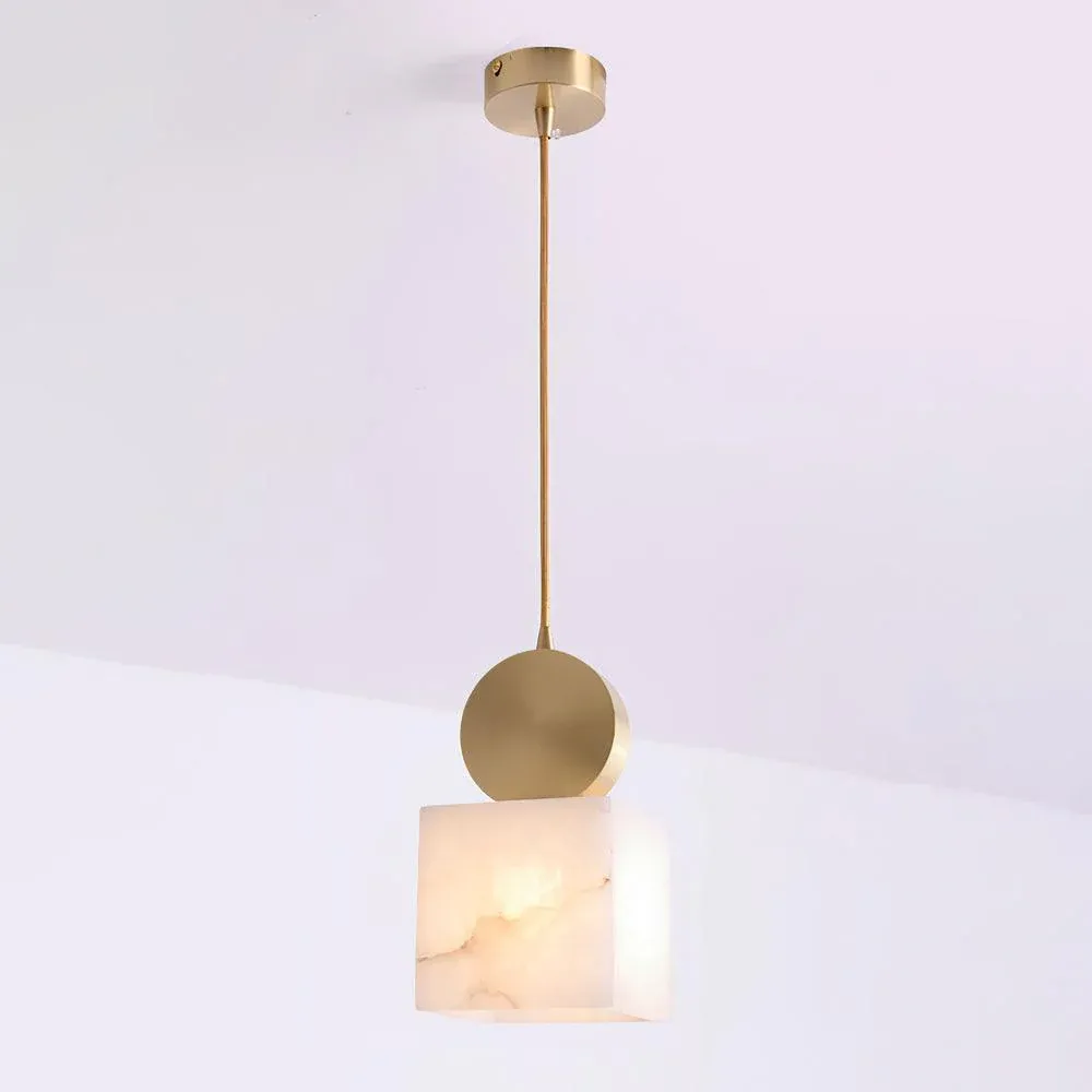 Hailie Classical Vintage Alabaster Pendant Light Dining Room Bedroom