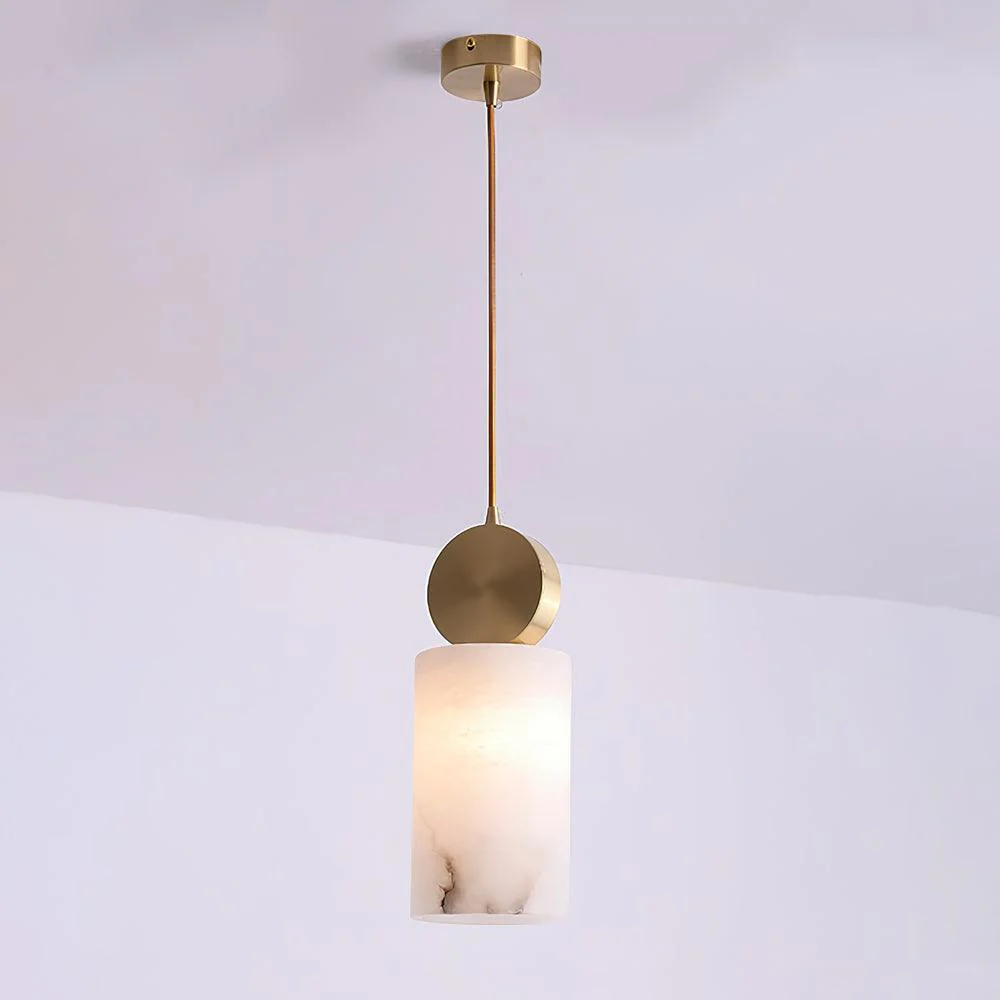 Hailie Classical Vintage Alabaster Pendant Light Dining Room Bedroom