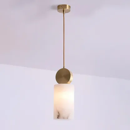 Hailie Classical Vintage Alabaster Pendant Light Dining Room Bedroom