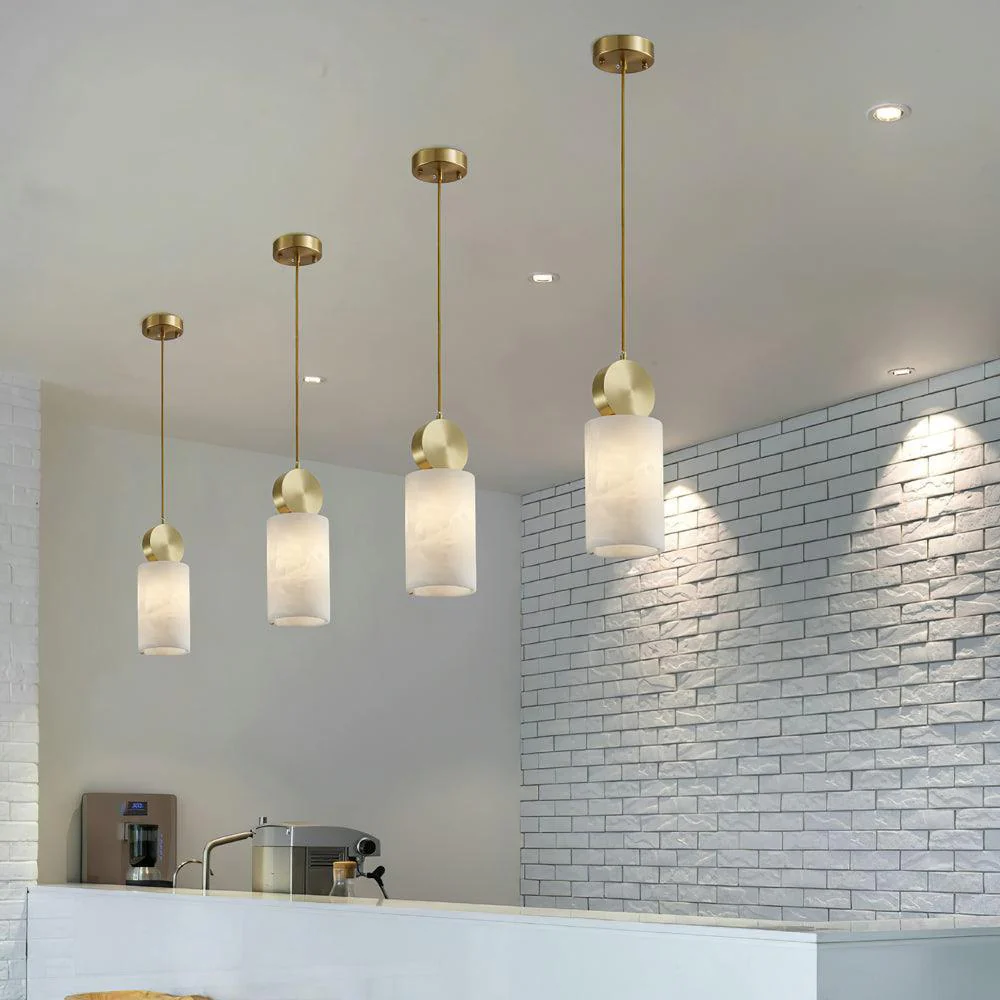 Hailie Classical Vintage Alabaster Pendant Light Dining Room Bedroom