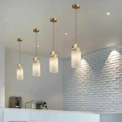 Hailie Classical Vintage Alabaster Pendant Light Dining Room Bedroom