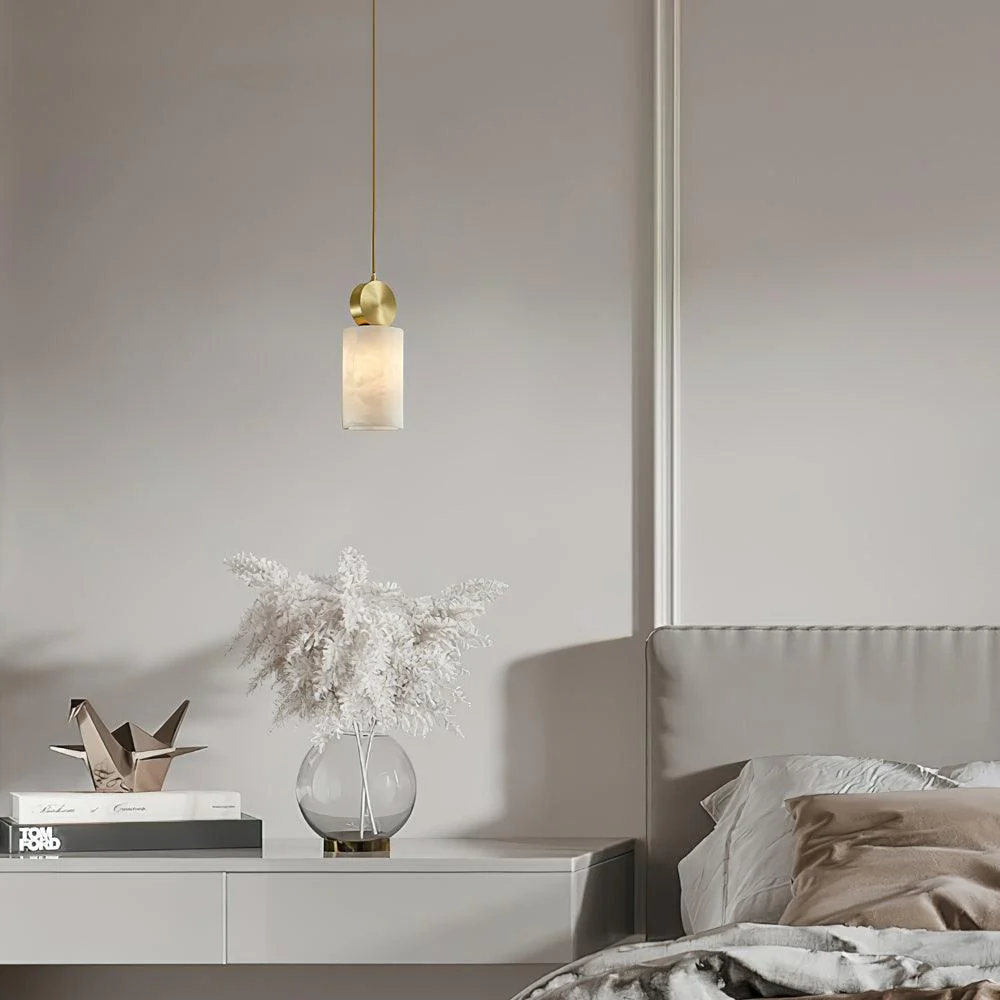 Hailie Classical Vintage Alabaster Pendant Light Dining Room Bedroom