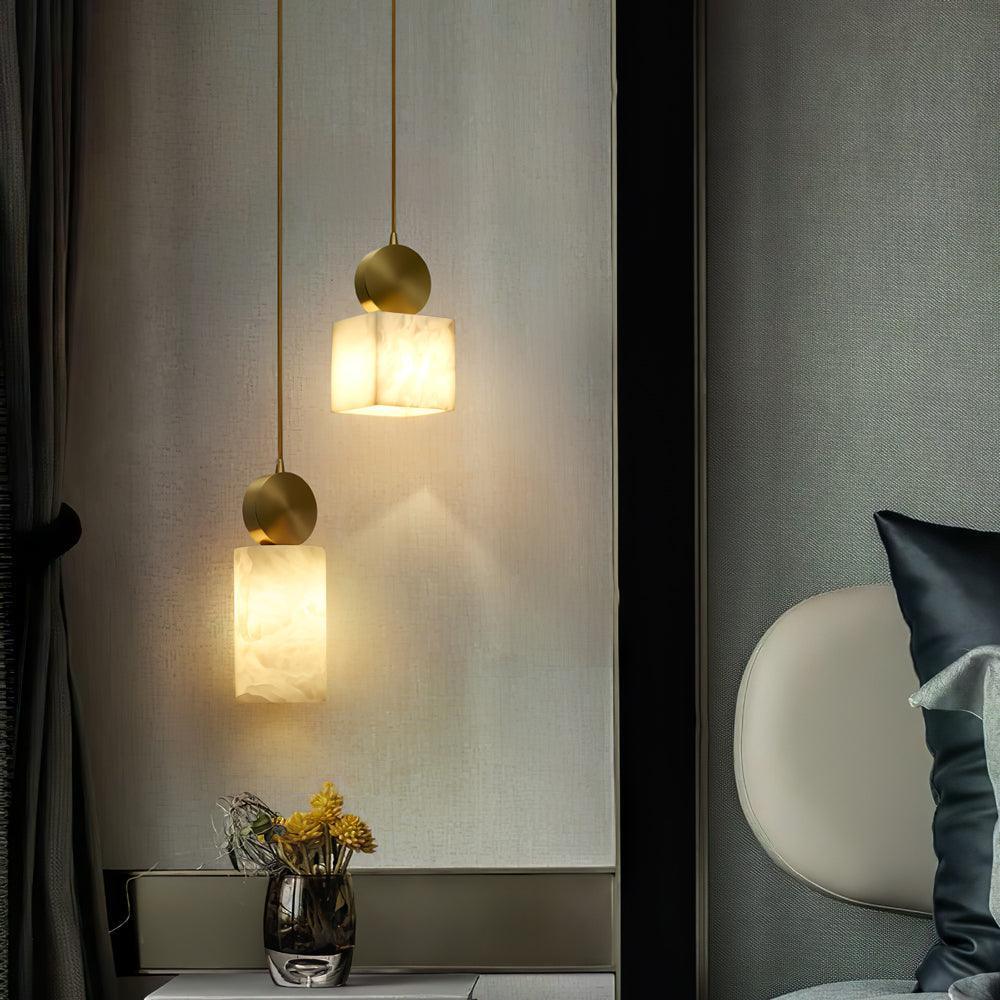 Hailie Classical Vintage Alabaster Pendant Light Dining Room Bedroom