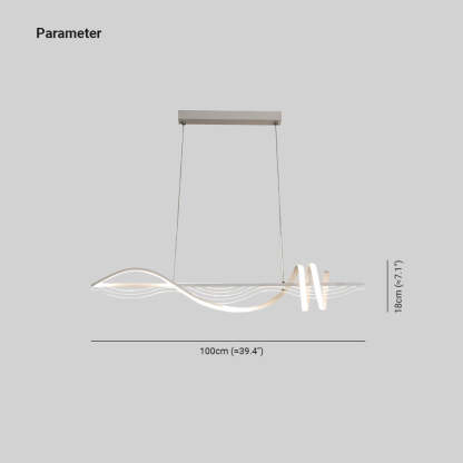 Louise Contemporary Style Linear Metal Pendant Light White/Black