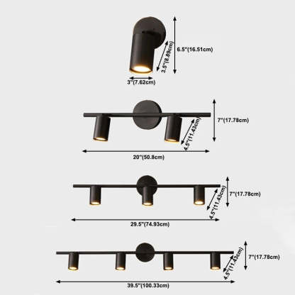 Freja Modern Cylinder Metal Wall Mounted Lamp, Black/Brass