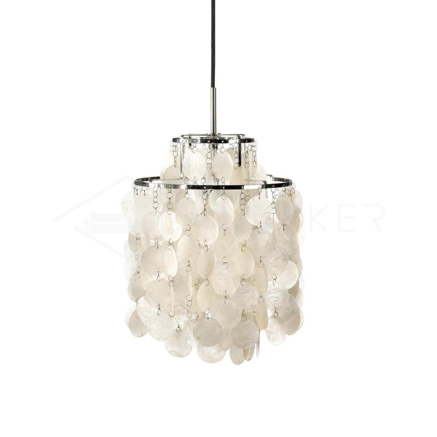 Natural Shell Chrome Pendant Light Bedroom Living Room | Las Sola