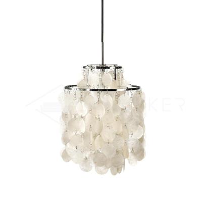Marilyn Natural Metal Shell Chrome Pendant Light Bedroom Living Room