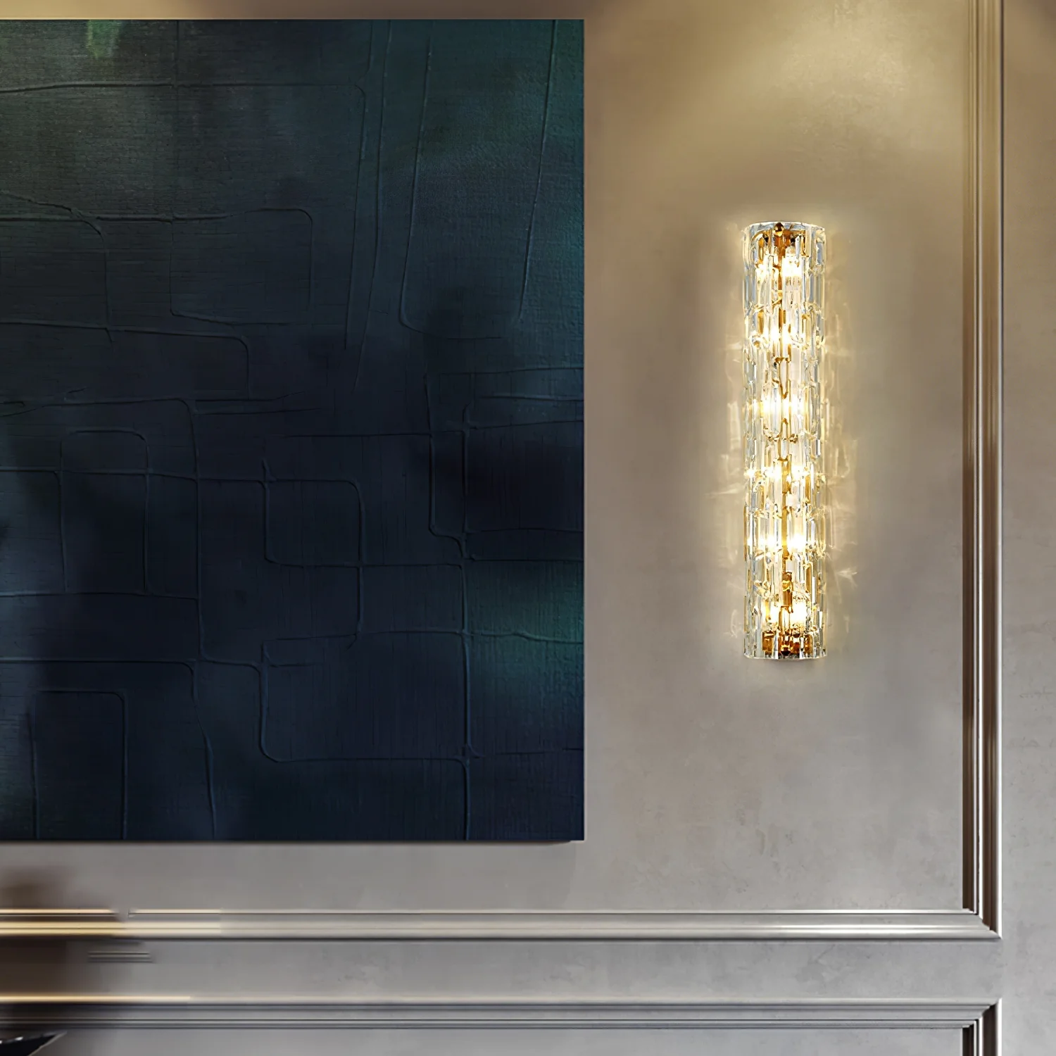 Byers Art Special Brass Glass Wall Lamp Bathroom Bedroom