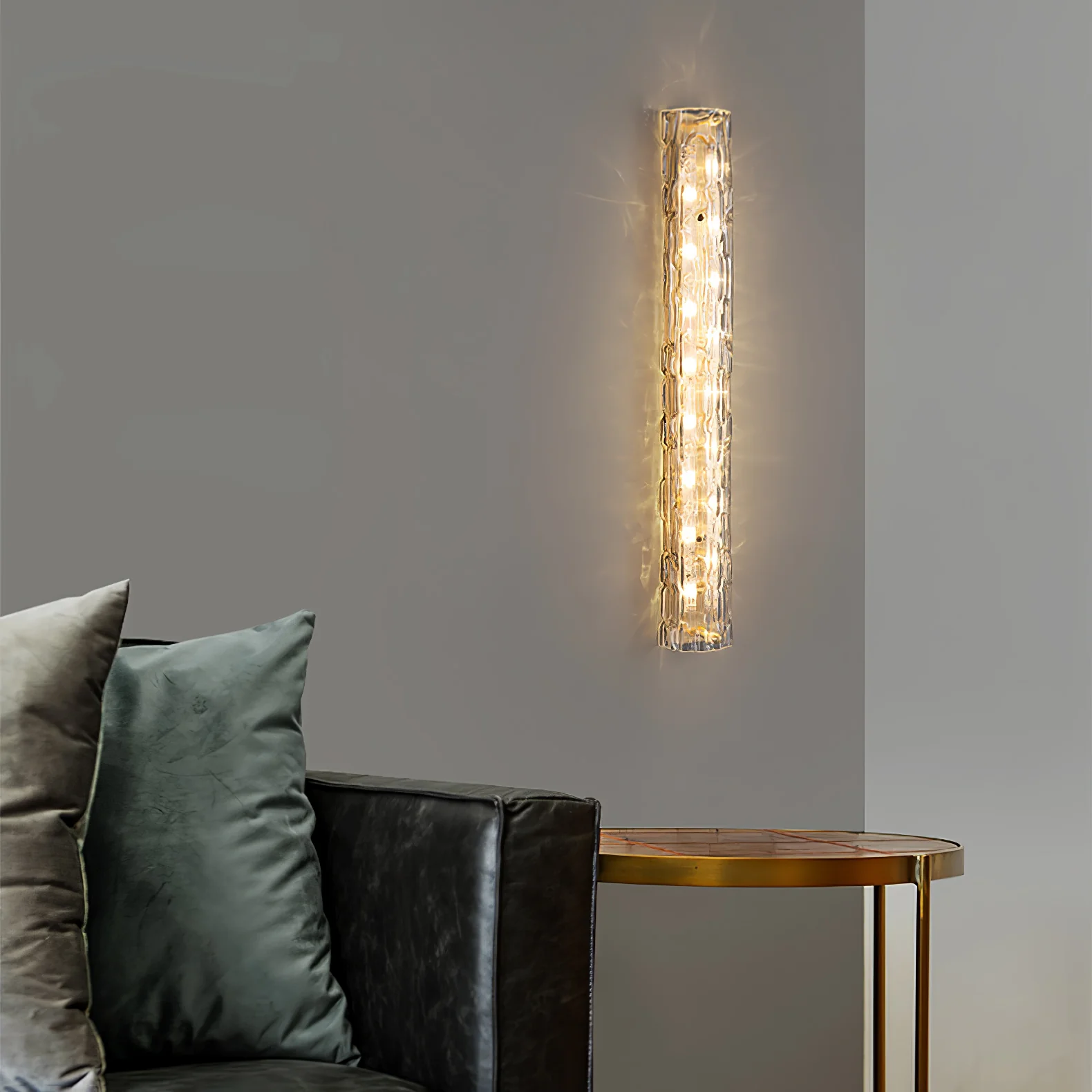 Byers Art Special Brass Glass Wall Lamp Bathroom Bedroom