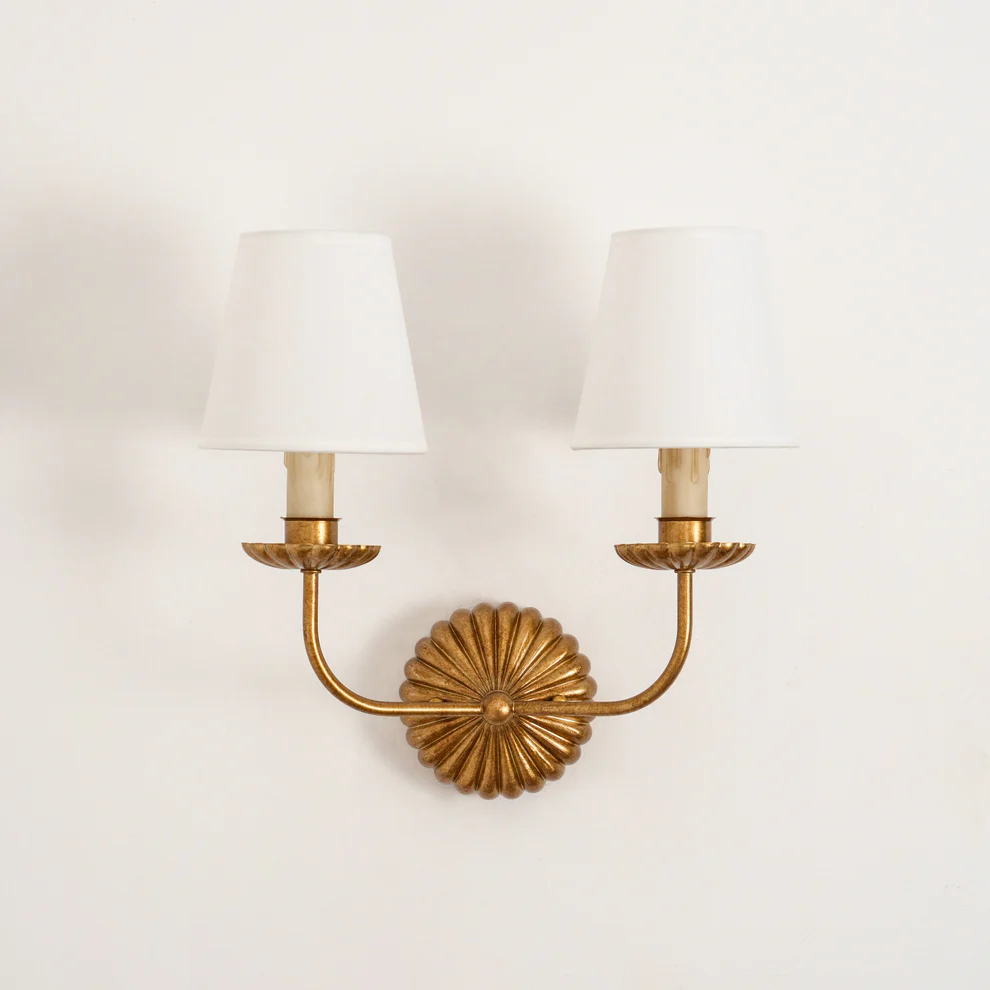 Alessio Vintage Antique Metal Fabric Wall Light Shades Hallway Living Room Bedroom