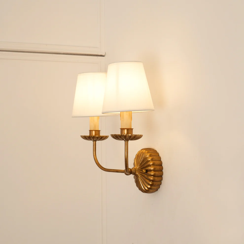 Alessio Vintage Antique Metal Fabric Wall Light Shades Hallway Living Room Bedroom