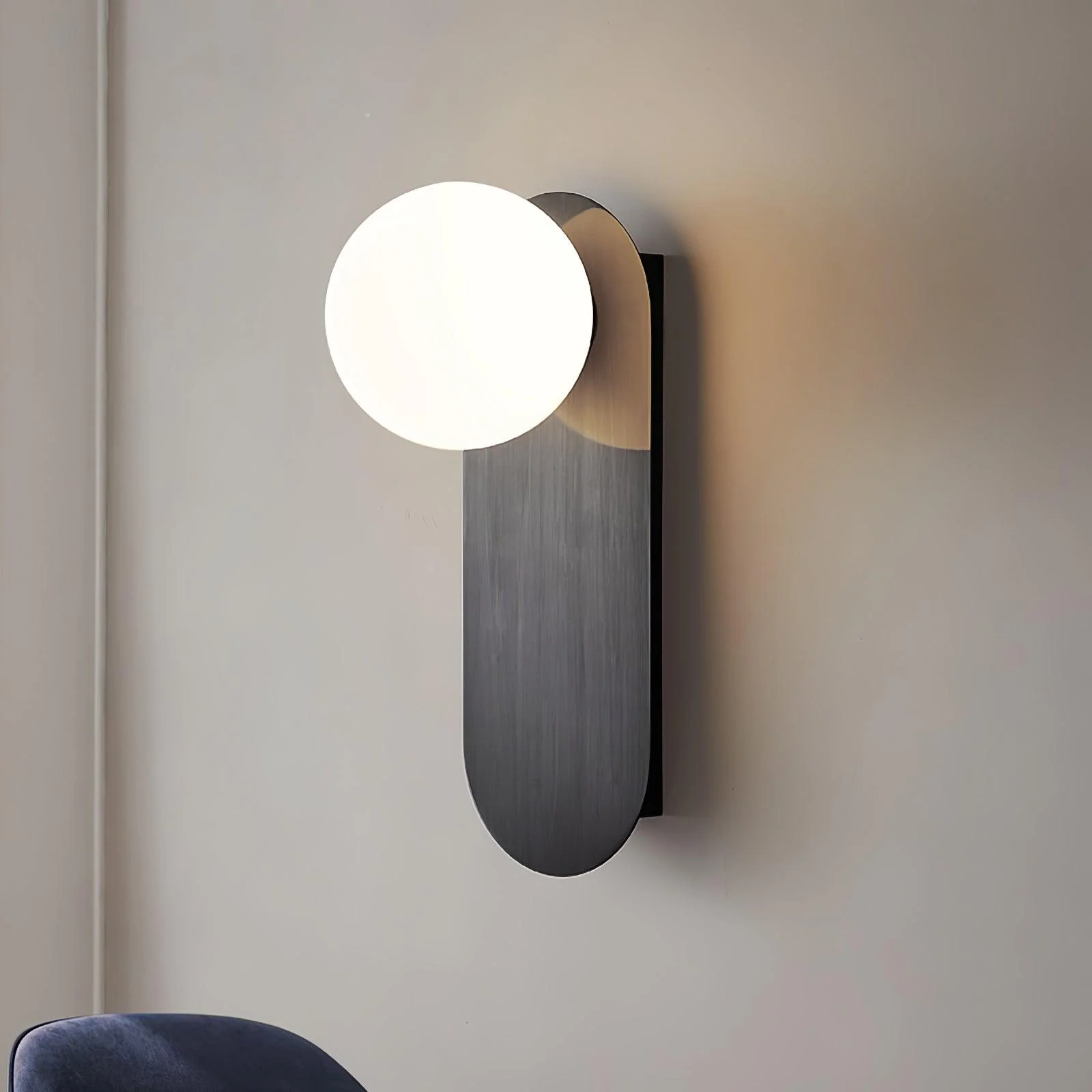 Edge Minimalism Brass Glass Wall Lamp Living Room Bedroom