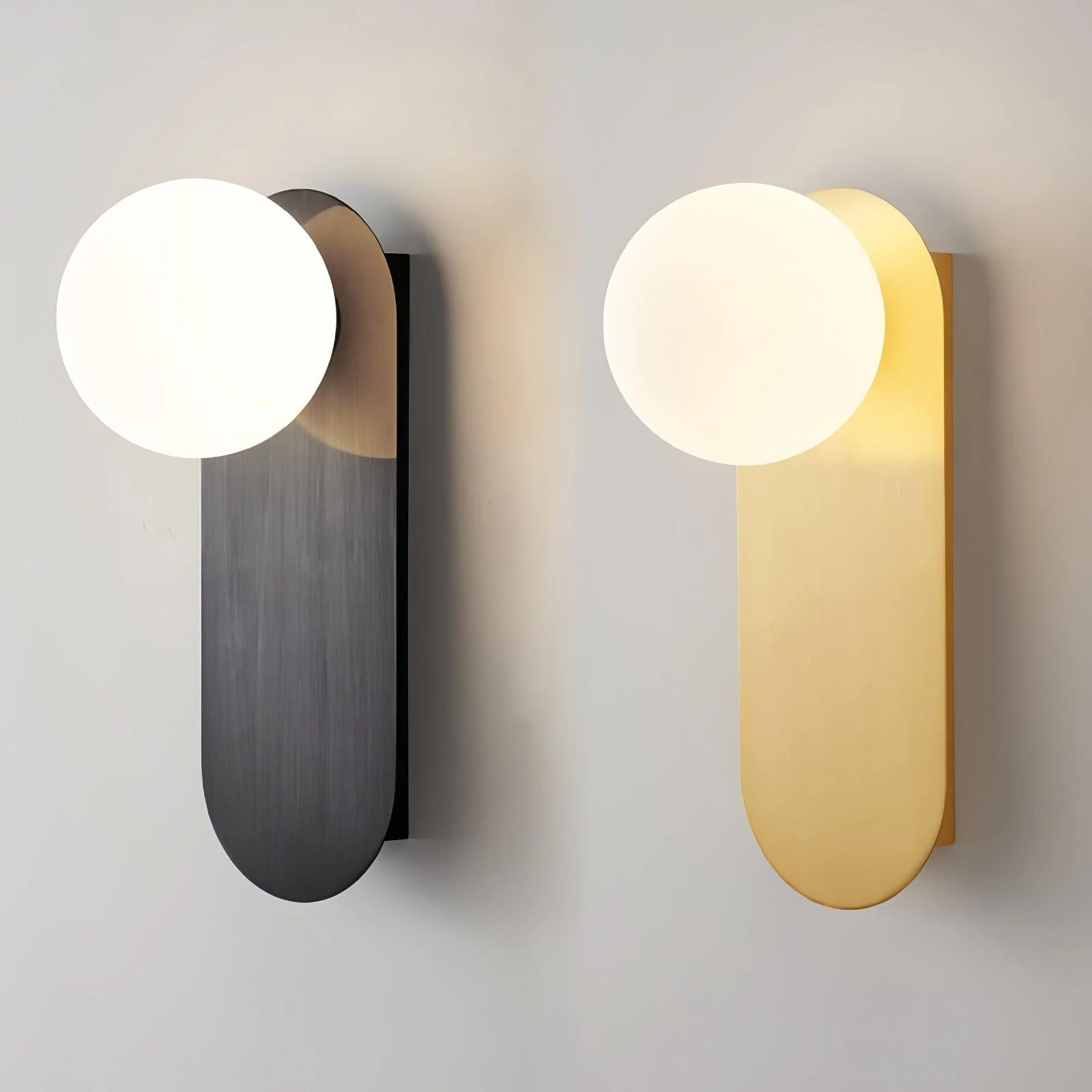 Edge Minimalism Brass Glass Wall Lamp Living Room Bedroom