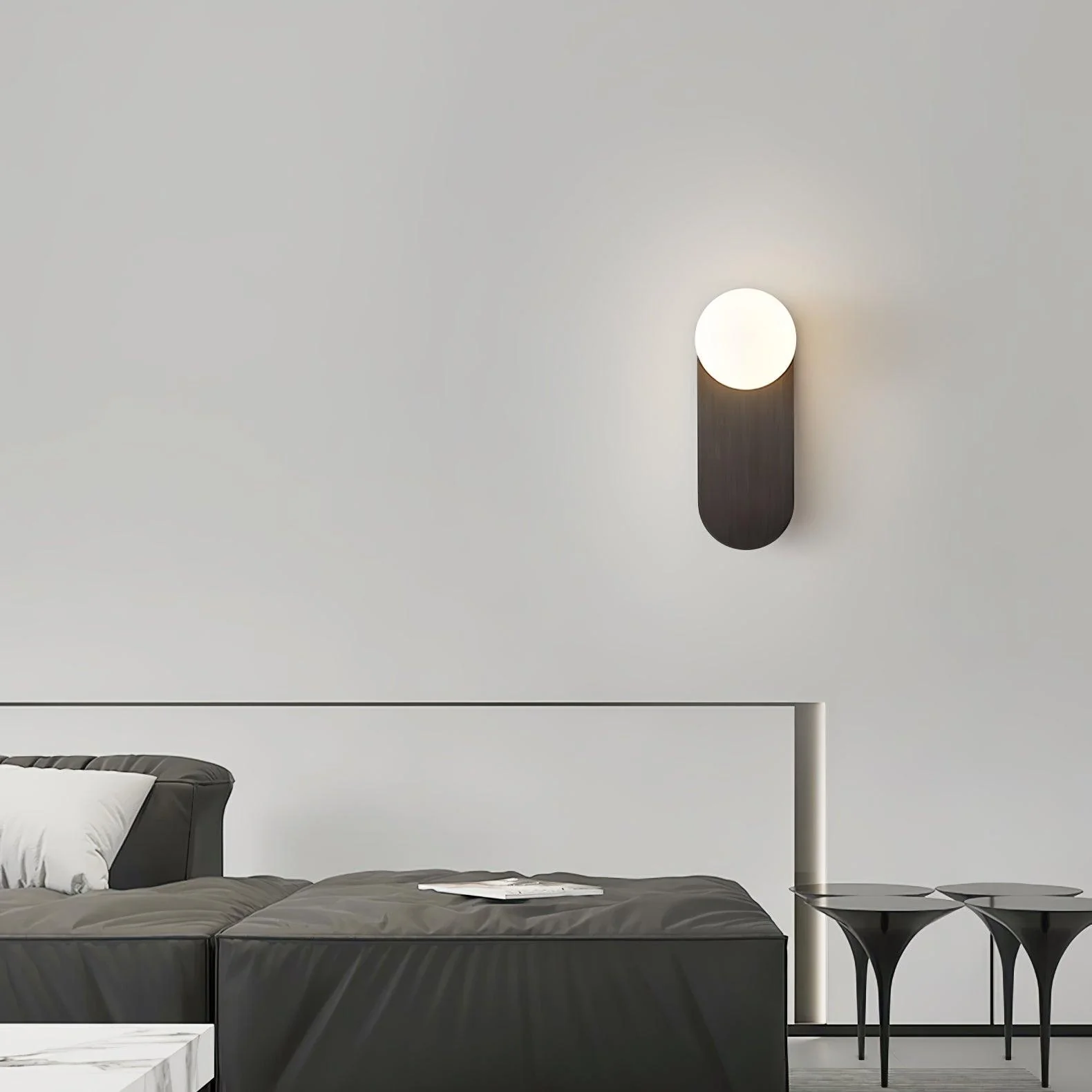Edge Minimalism Brass Glass Wall Lamp Living Room Bedroom