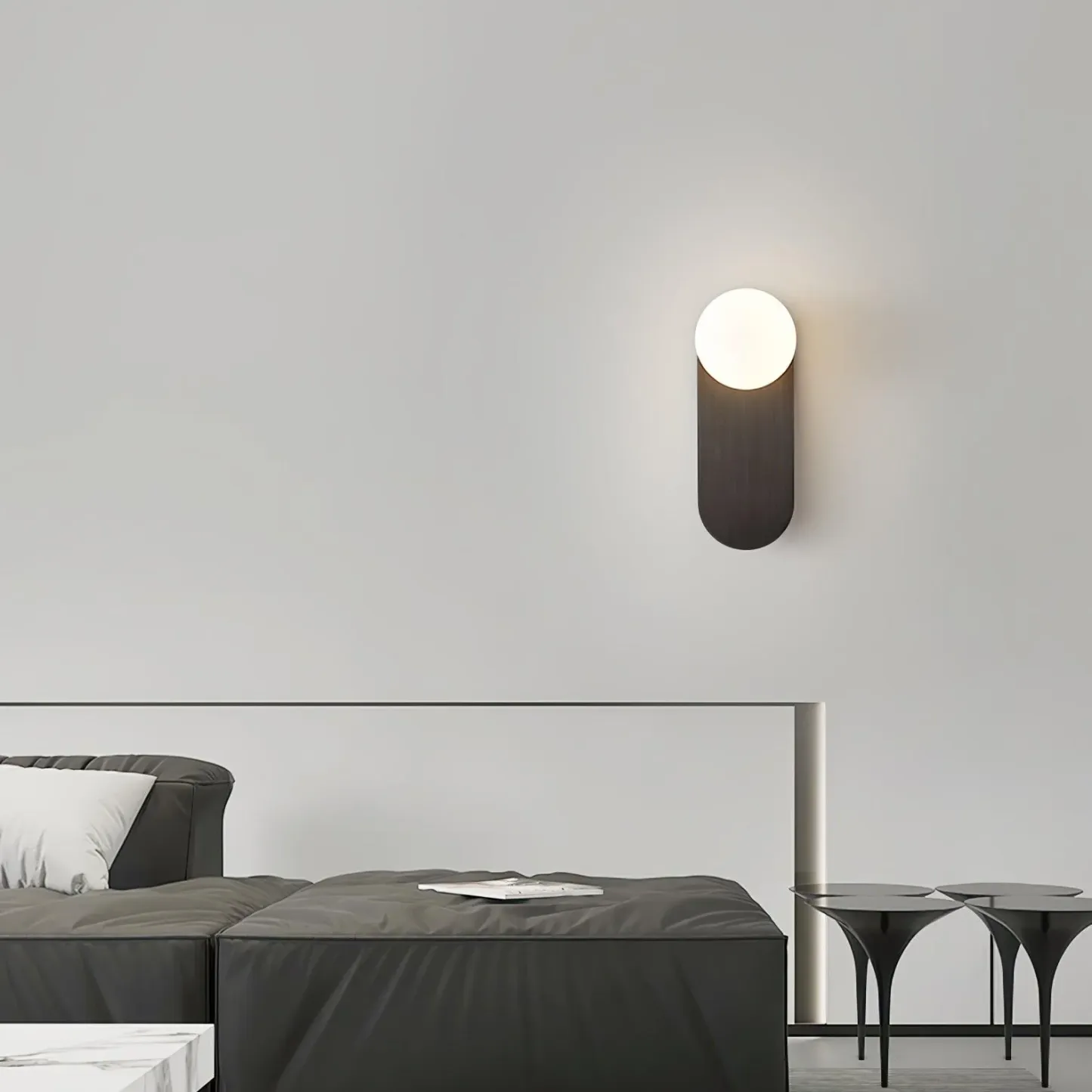 Edge Minimalism Brass Glass Wall Lamp Living Room Bedroom