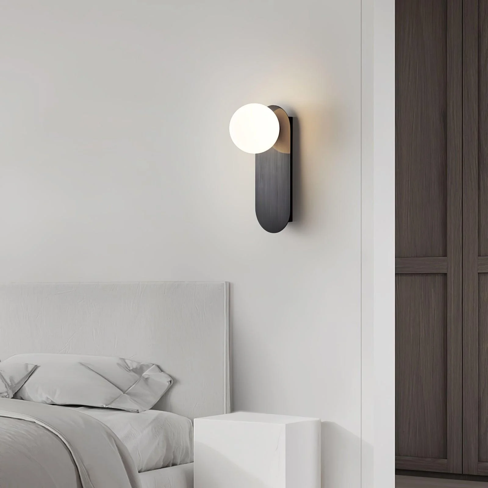 Edge Minimalism Brass Glass Wall Lamp Living Room Bedroom