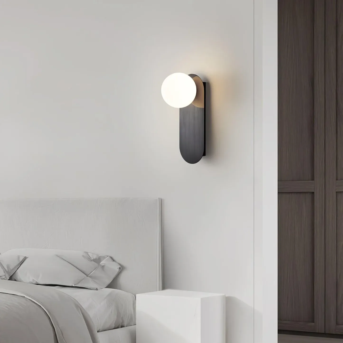 Edge Minimalism Brass Glass Wall Lamp Living Room Bedroom