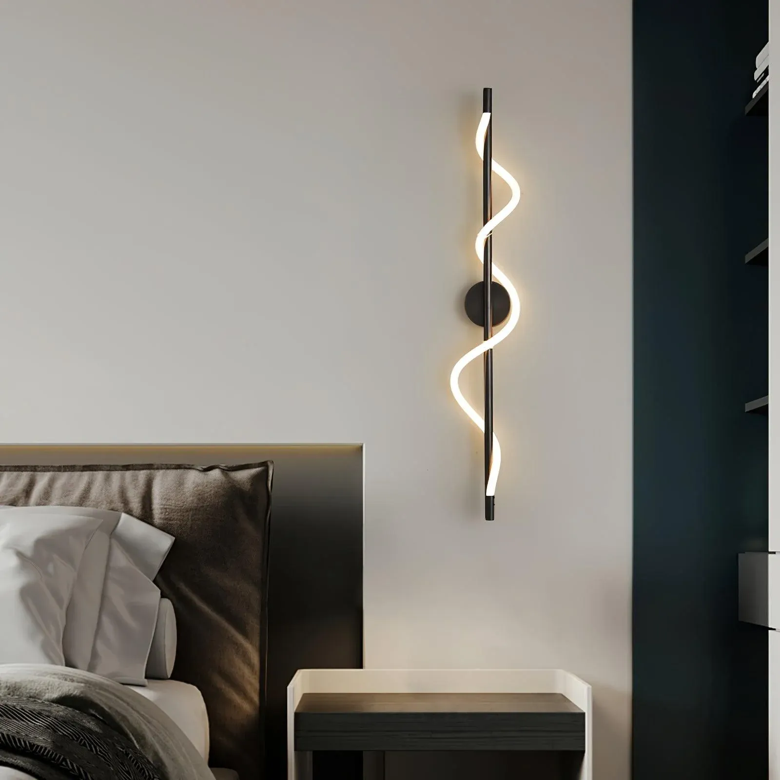 Valentina Modern Flexible Curve Metal Wall Light Living Room Bedroom