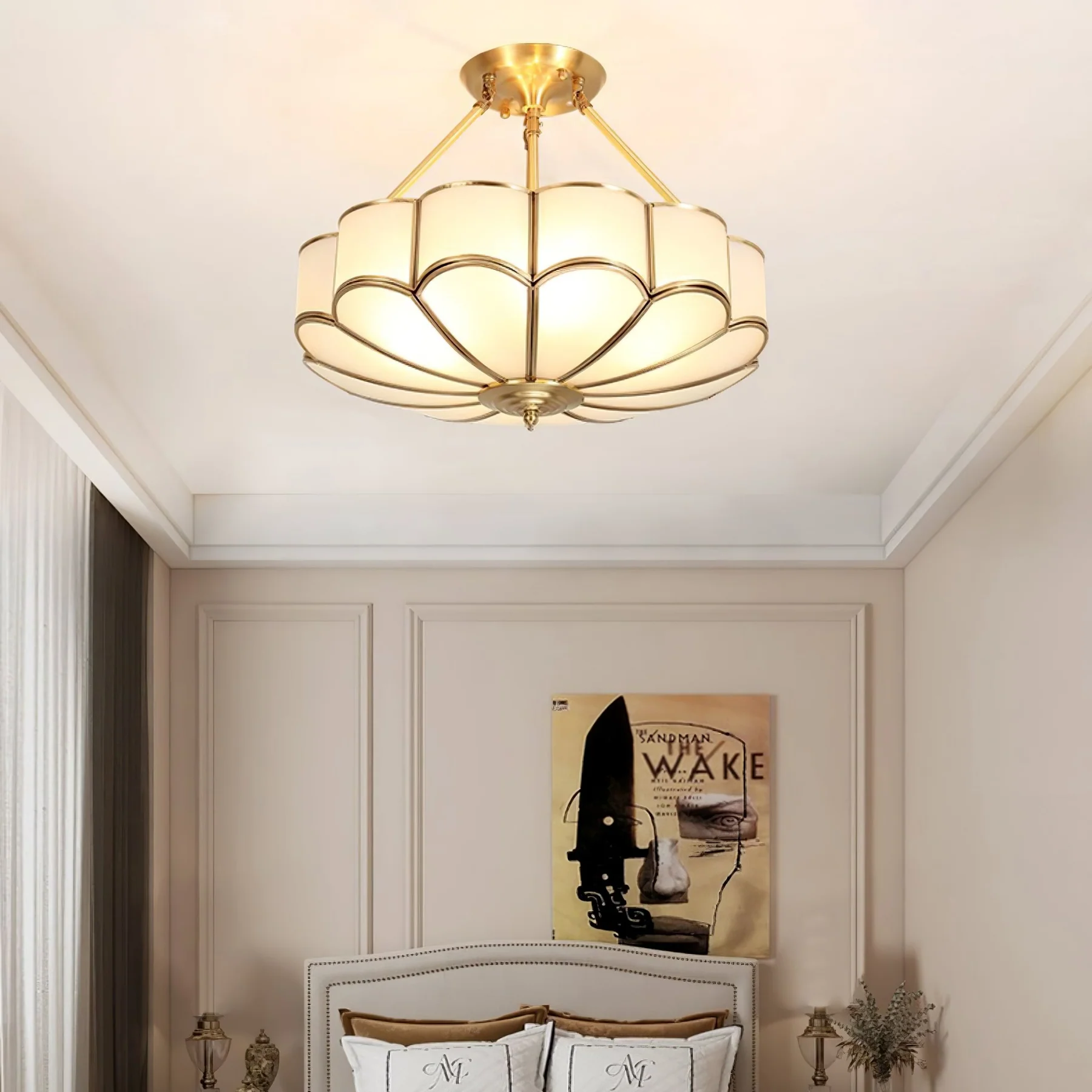 Alessio Modern Flower Shape Glass Ceiling Light Study Room Bedroom