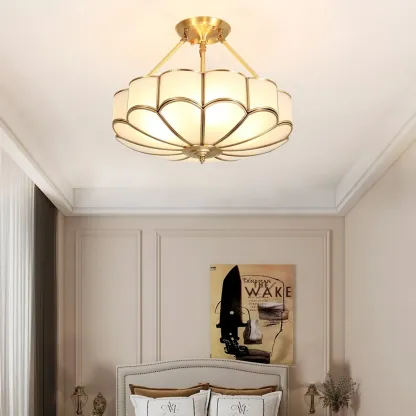 Alessio Modern Flower Shape Glass Ceiling Light Study Room Bedroom