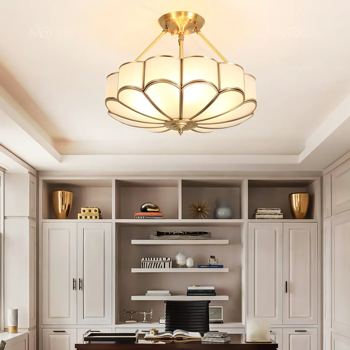 Alessio Modern Flower Shape Glass Ceiling Light Study Room Bedroom