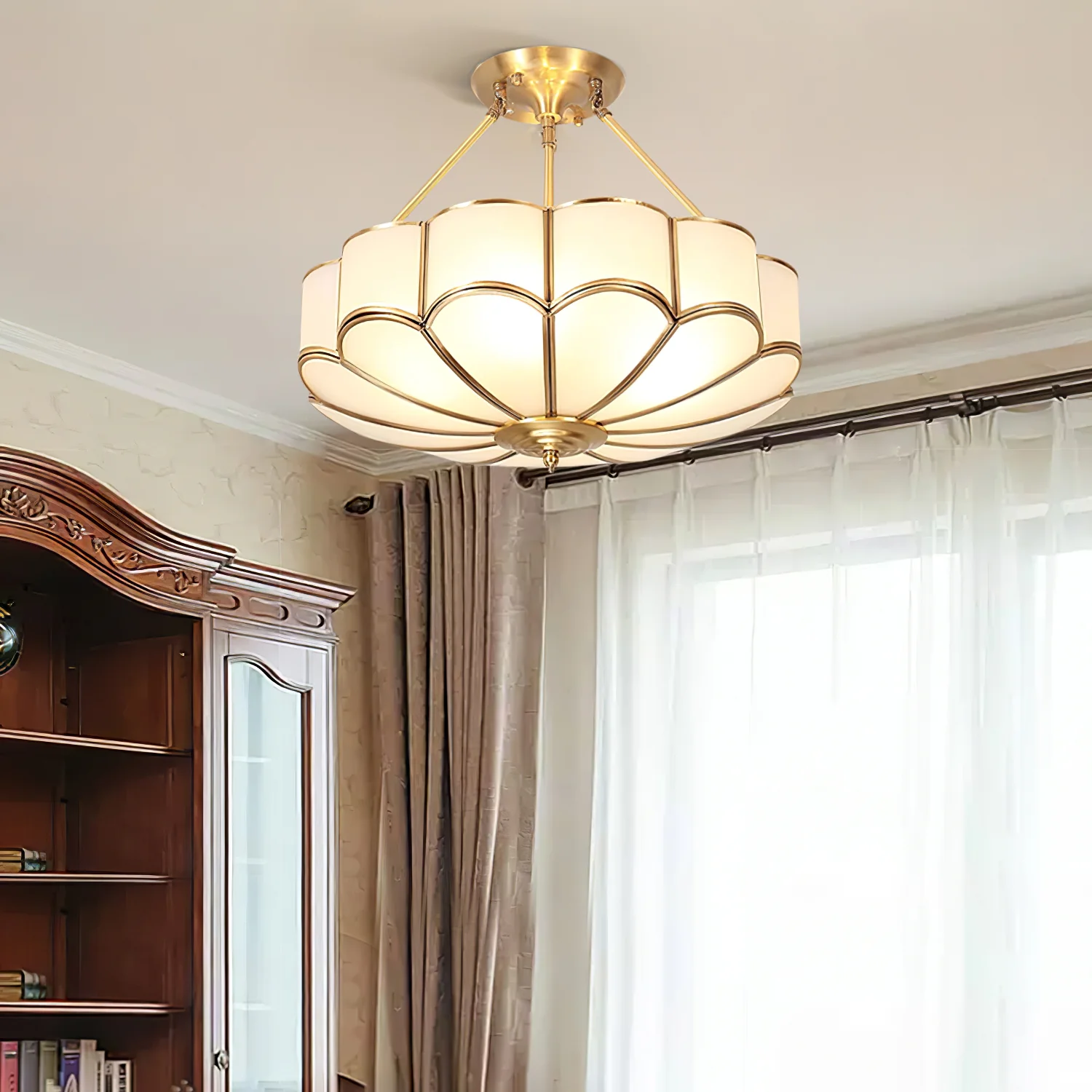 Alessio Modern Flower Shape Glass Ceiling Light Study Room Bedroom
